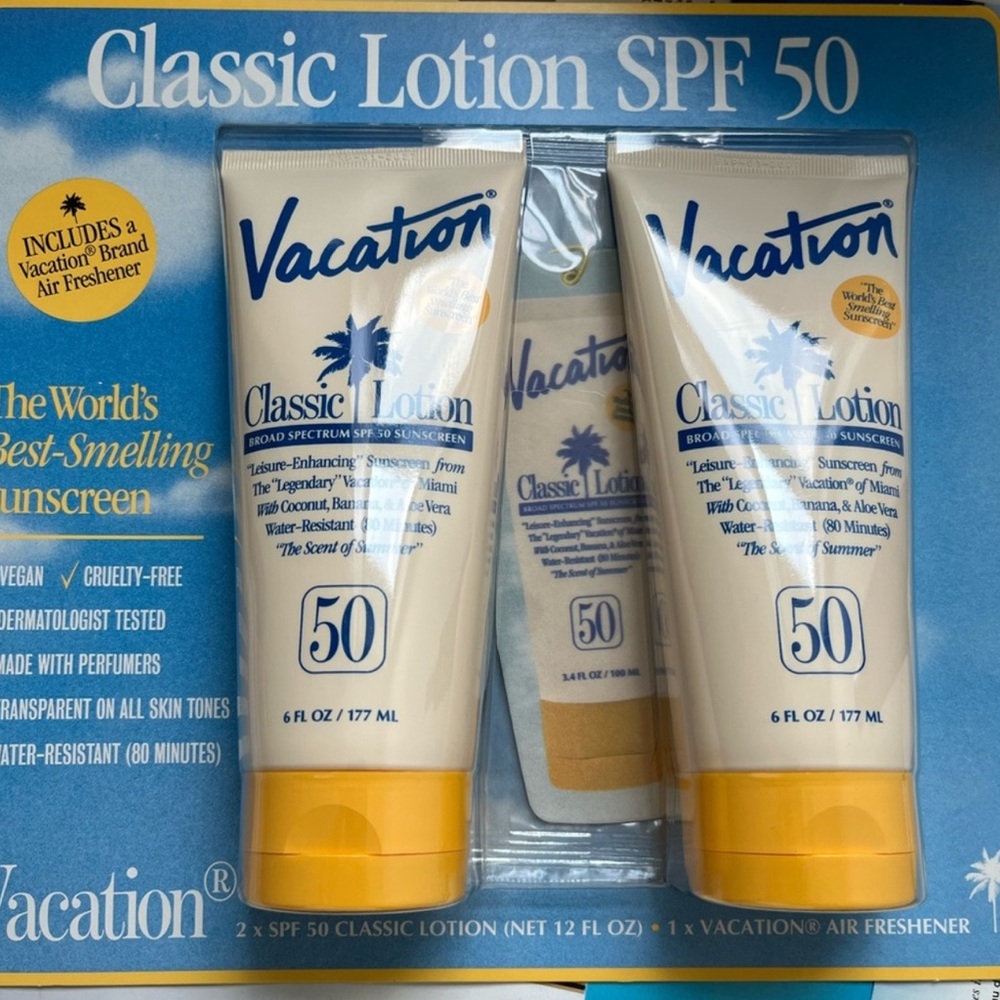 Vacation Classic Lotion SPF 50 sunscreen value pack 6 oz x 2= 12 oz exp 2027